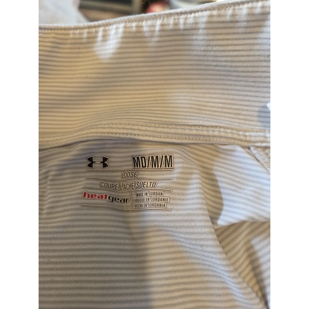 Under Armour Heatgear women Medium Loose Gray/white Stripe 1/4 Zip Gorp Athletic - Picture 5 of 5